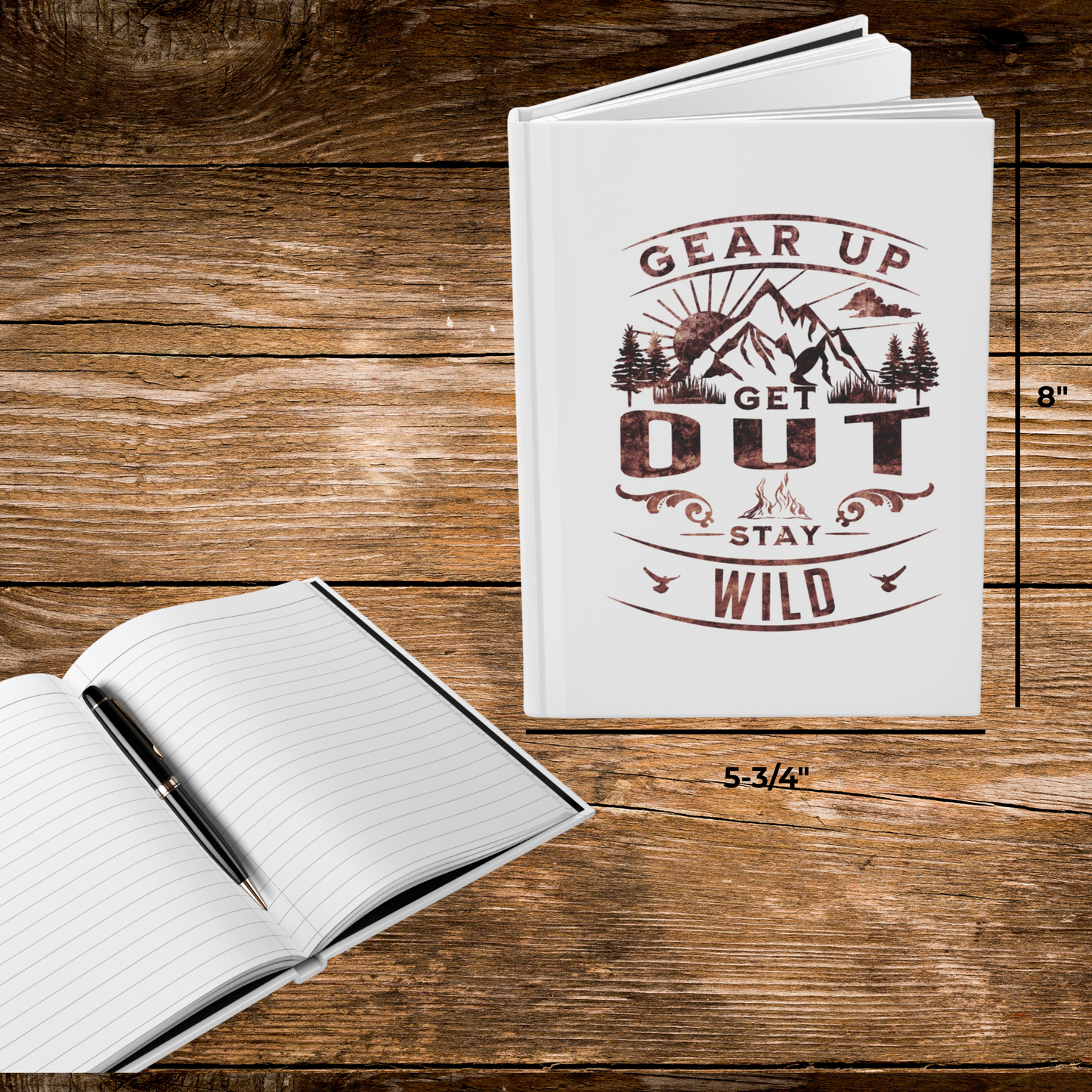 Adventure Journal - Gear Up. Get Out. Stay Wild. - Hardcover Notebook