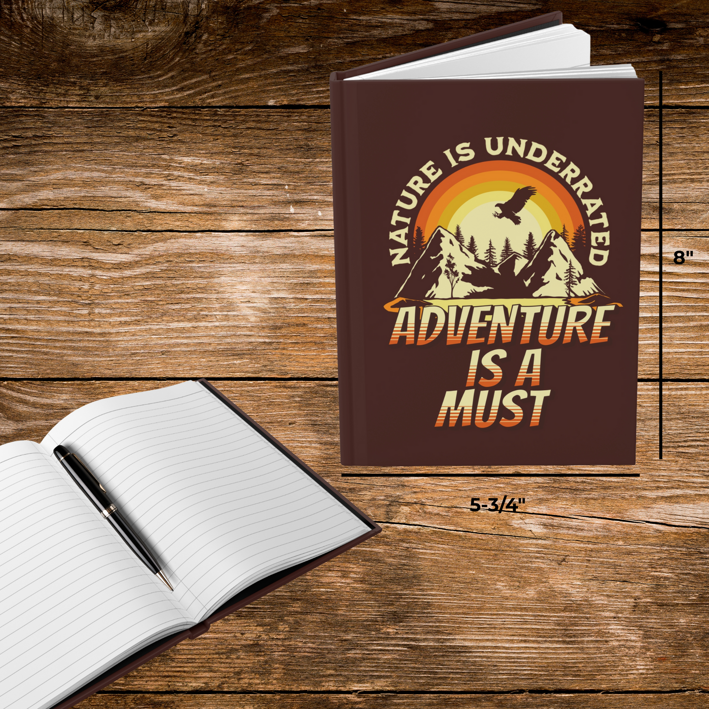 Adventure Journal - Retro Nature Design | Adventure Is a Must Hardcover Travel Notebook