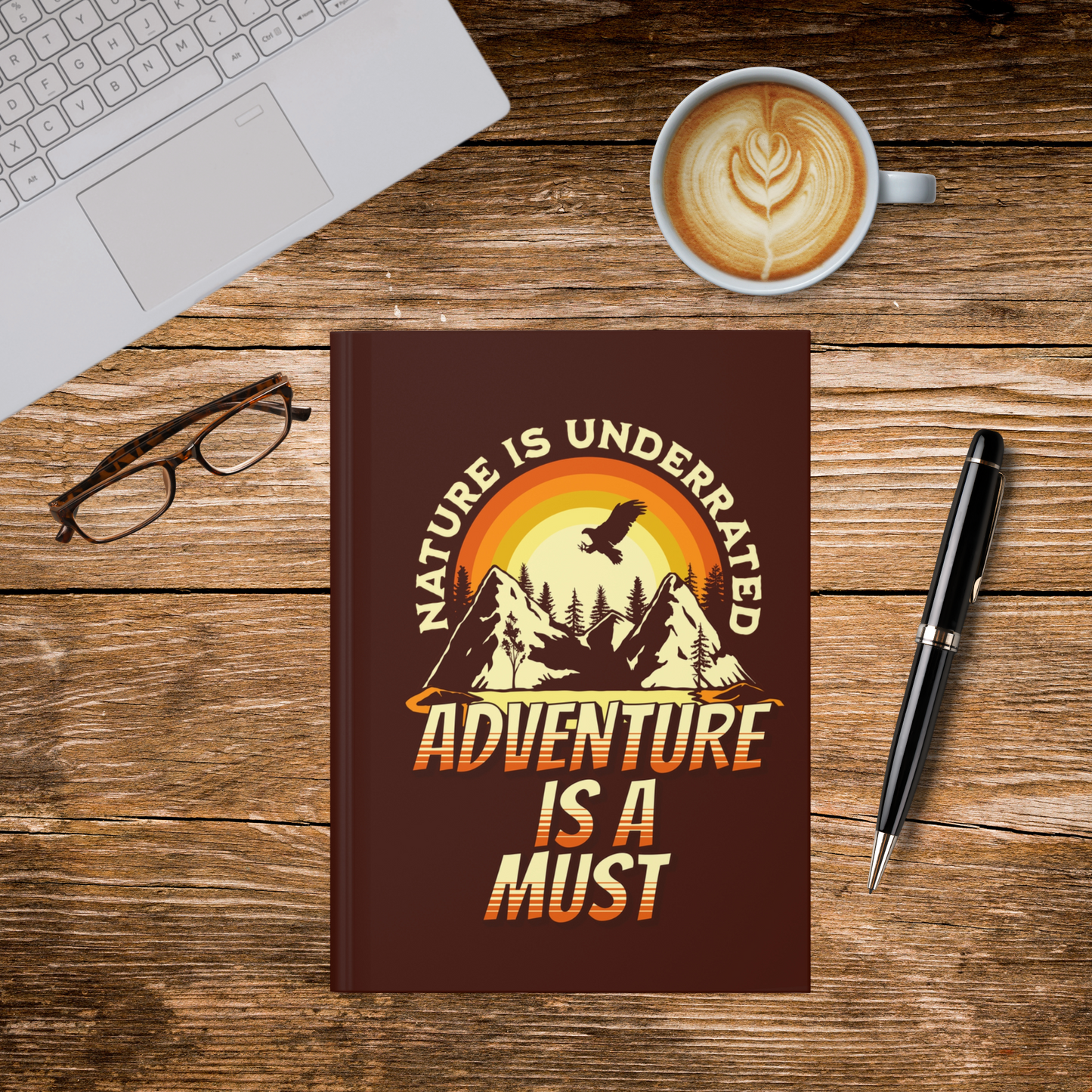 Adventure Journal - Retro Nature Design | Adventure Is a Must Hardcover Travel Notebook